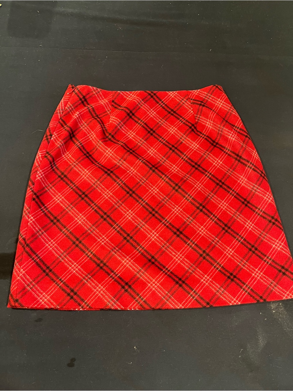 Ann Taylor Red and Black Plaid Mini Skirt